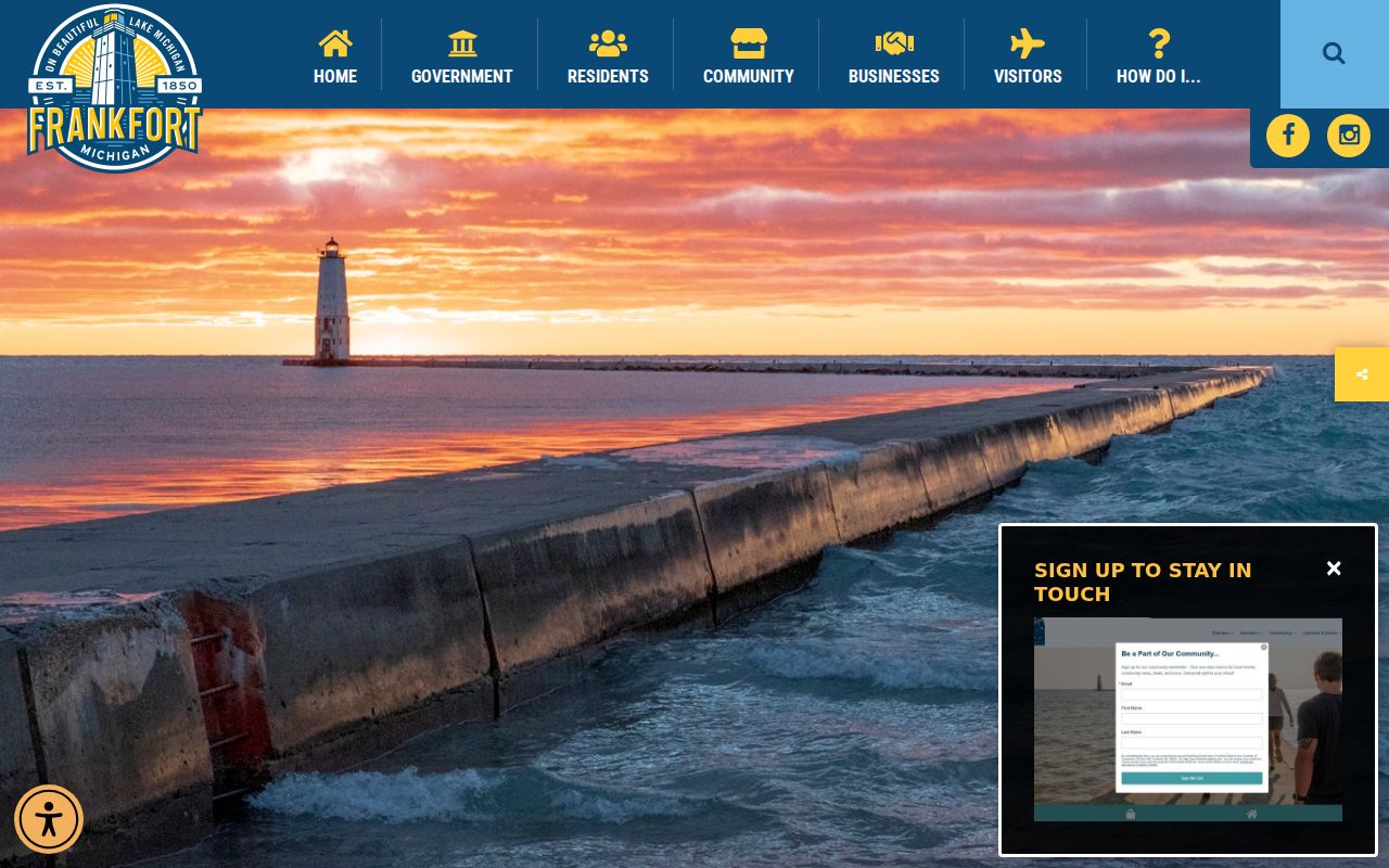 City of Frankfort homepage used for Frankfort warrant records and police contact questions